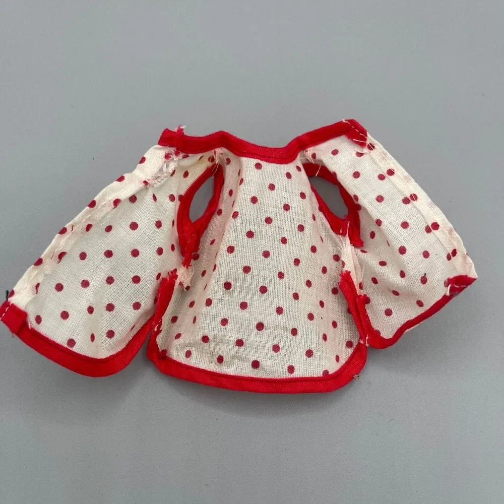 Vintage‎ Fashion Doll Clothes Tank Top 60s Red Polka Dot Handmade